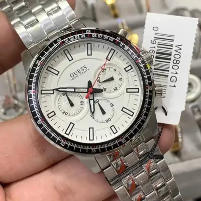 Guess Men's Quartz Watch, Chronograph Display and Stainless Steel Strap